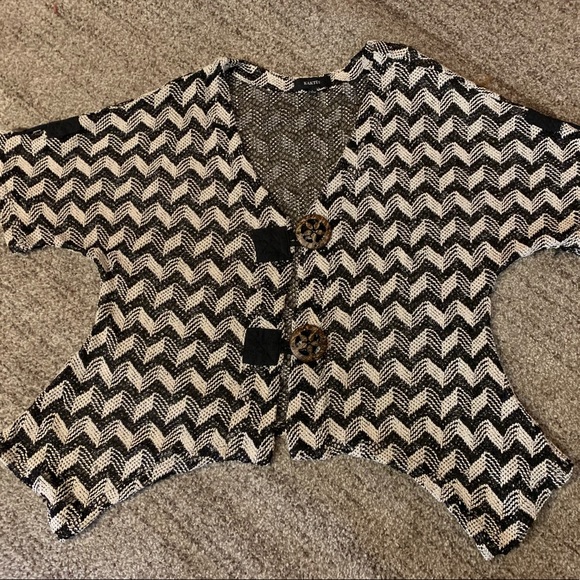 Top/other-Kaktus, swing flow zig zag thin artistic top, mesh, shark tail hem, M - Picture 4 of 17